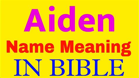 Chidike (Chee-dee-kay) A popular name in Nigeria, meaning &x27;God is strong&x27; in Igbo. . Aiden meaning in bible